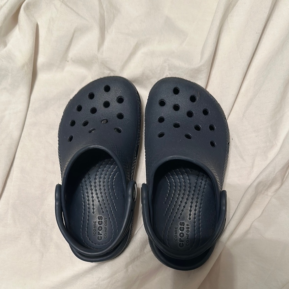 Classic navy blue boys crocs - worn one time